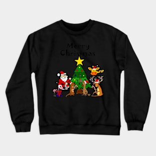 Santa and Friends Merry Christmas Pattern Children 1 Crewneck Sweatshirt